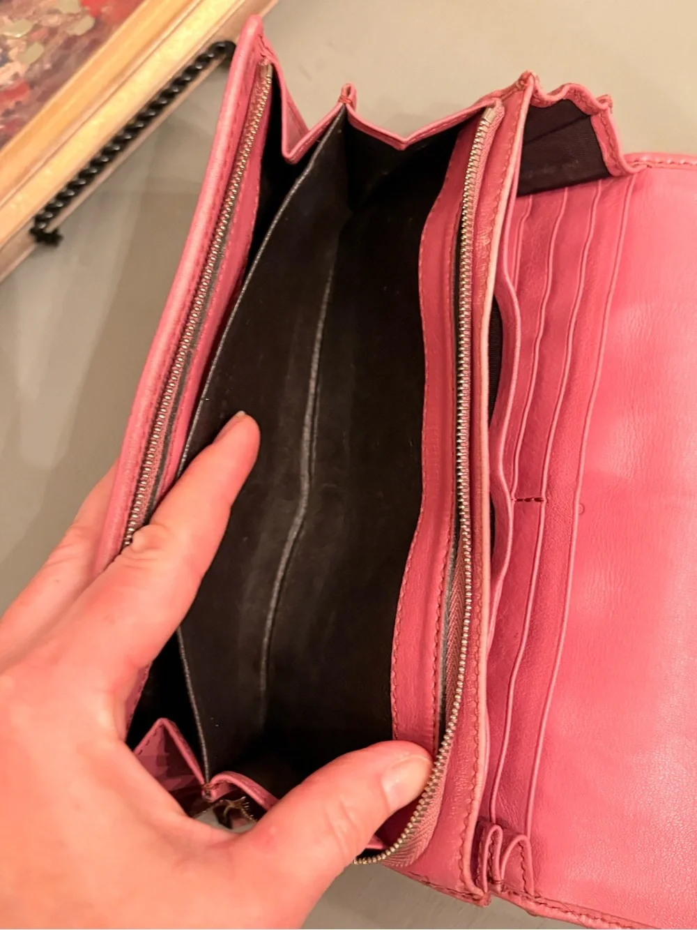 Vintage Gucci Interlocking G Canvas Continental Flap Wallet with Pink Leather - Picture 9 of 16